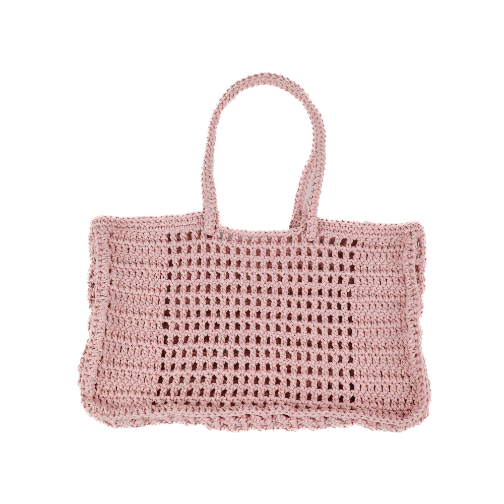 Simona Macrame Tote Bag - Pastel Pink