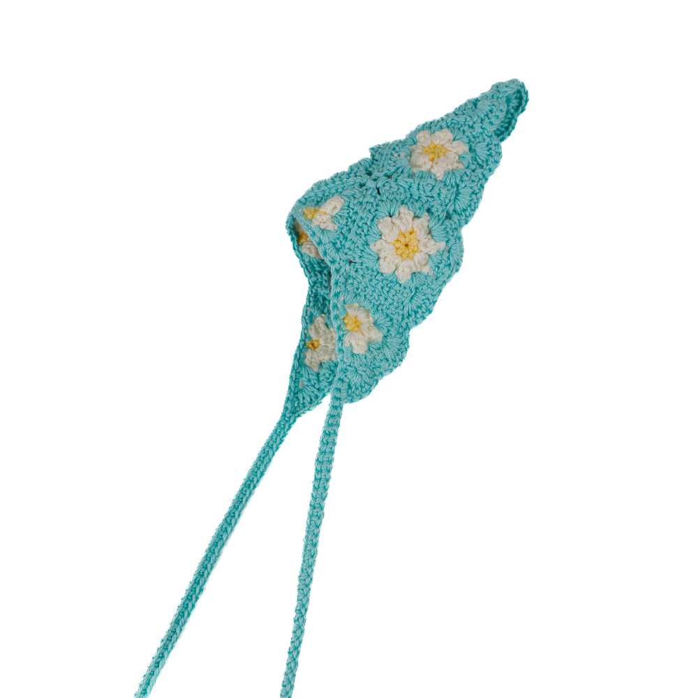 Headband - Light Blue with Flowers