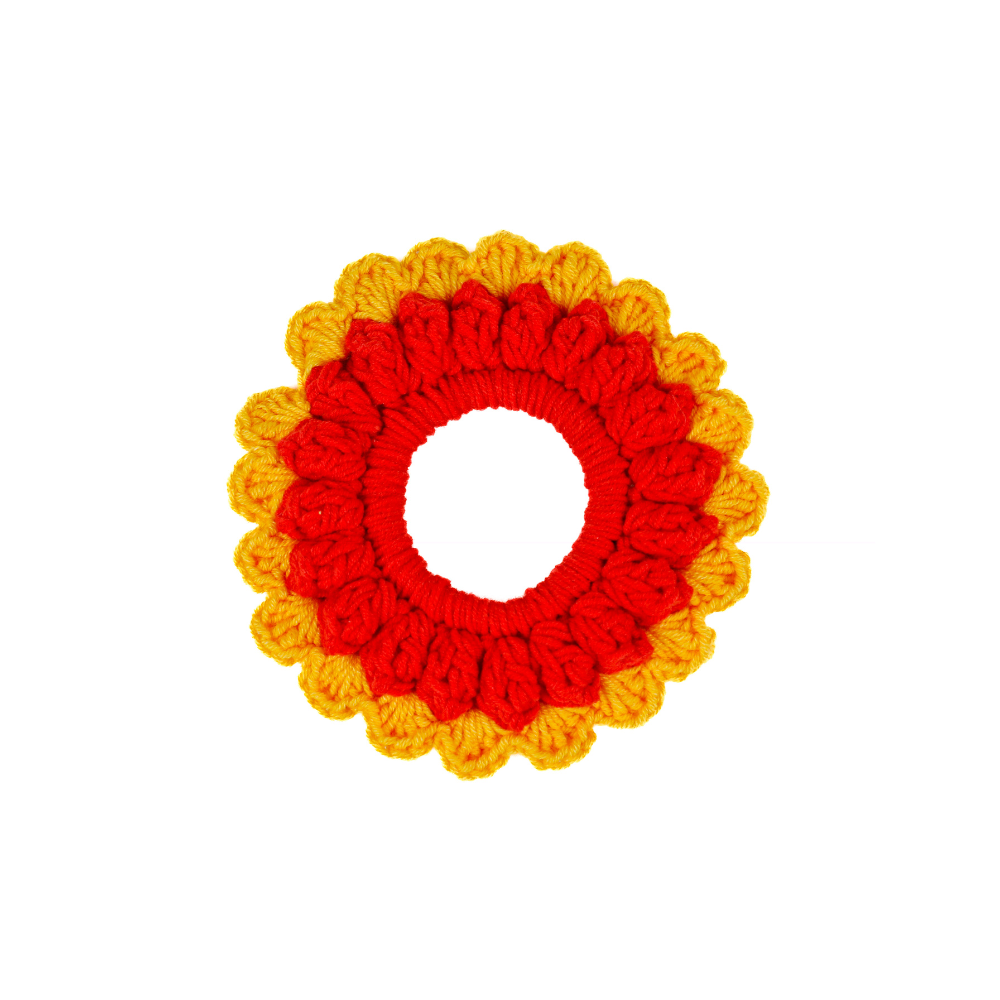 Scrunchie - Red Yellow Sunflower