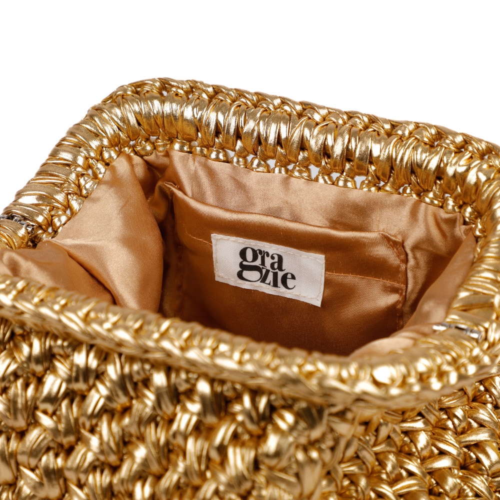 Erika Metallic Clutch - Shimy Gold