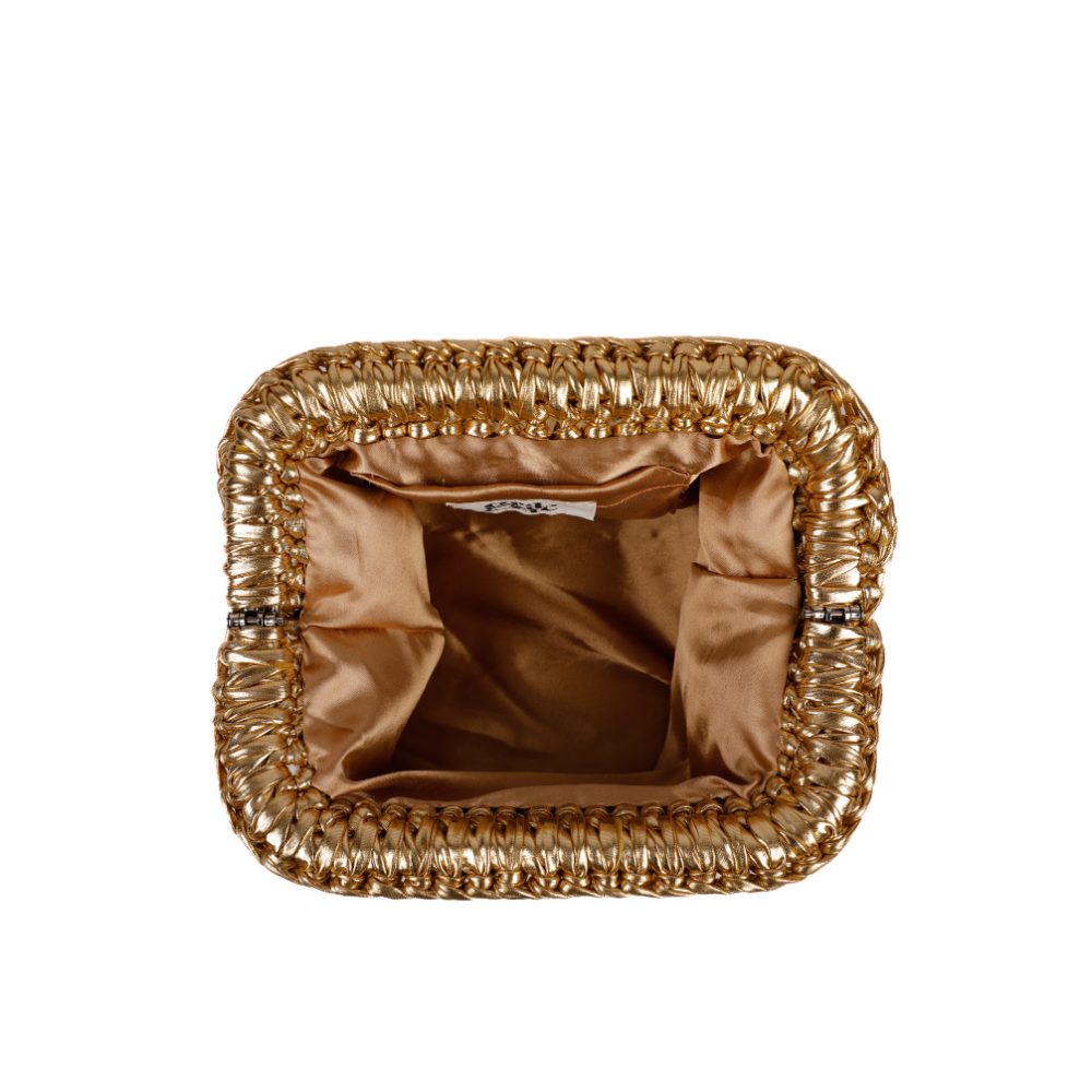 Erika Metallic Clutch - Shimy Gold
