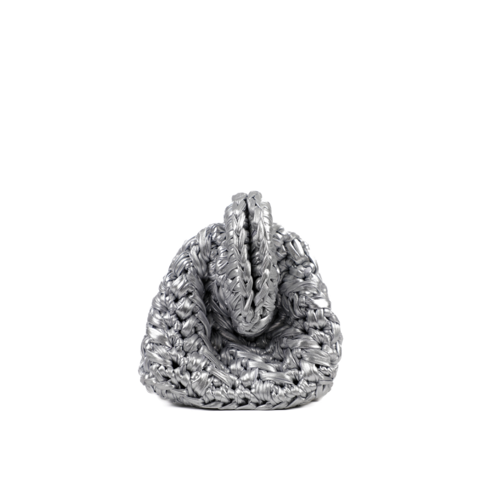 Erika Metallic Clutch - Frosted Silver