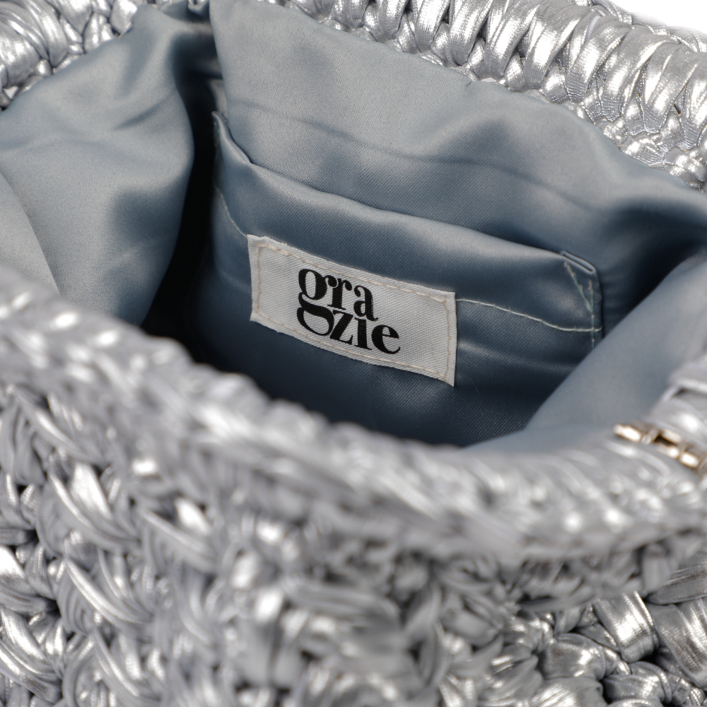 Erika Metallic Clutch - Frosted Silver