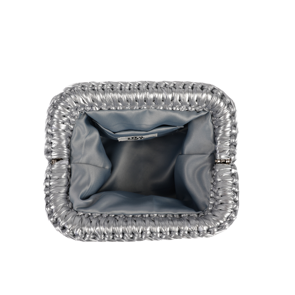 Erika Metallic Clutch - Frosted Silver