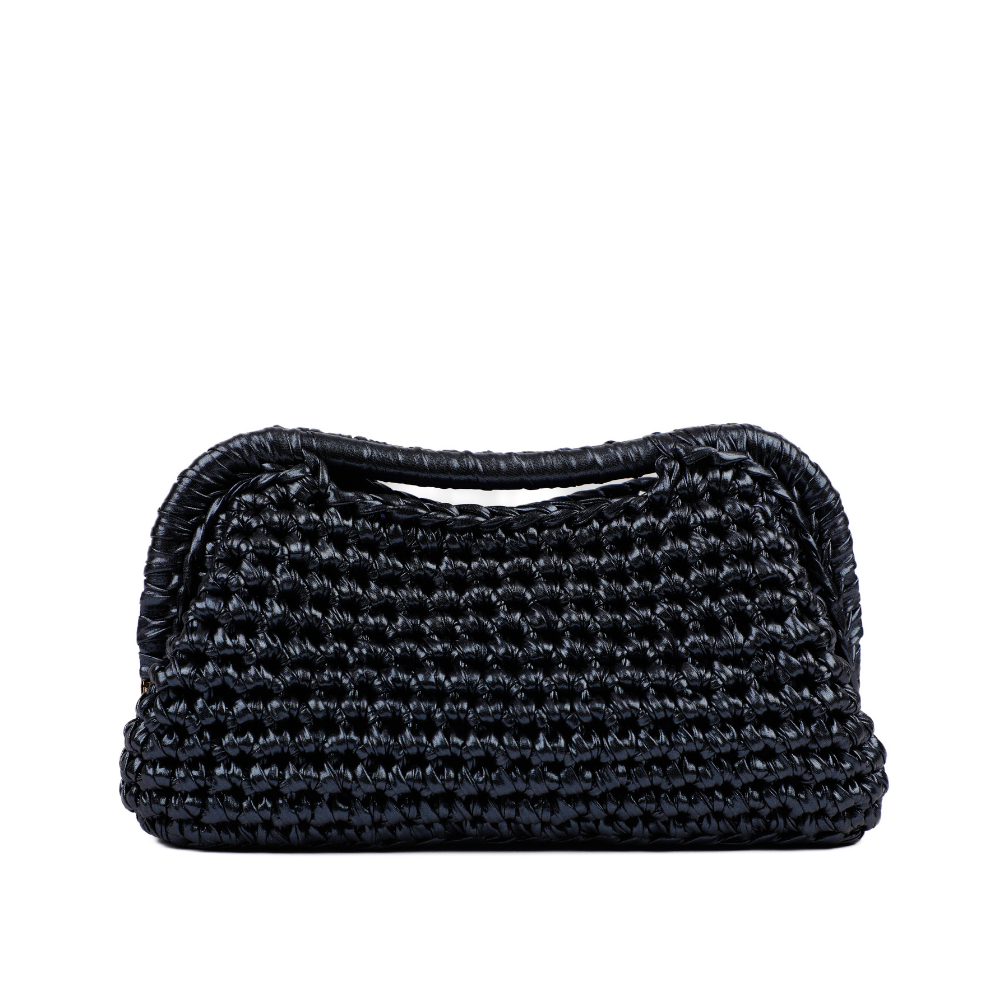 Elena Metallic Clutch - Cosmic Blue Black