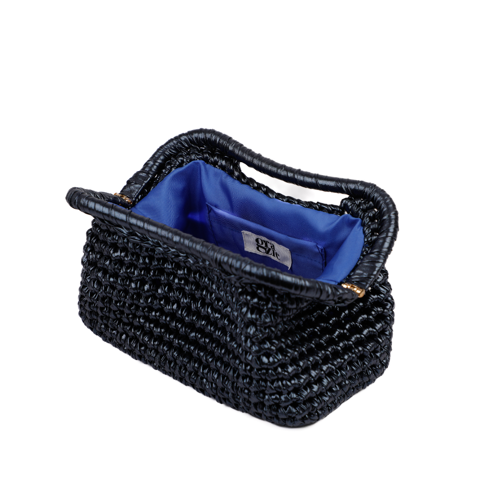 Elena Metallic Clutch - Cosmic Blue Black