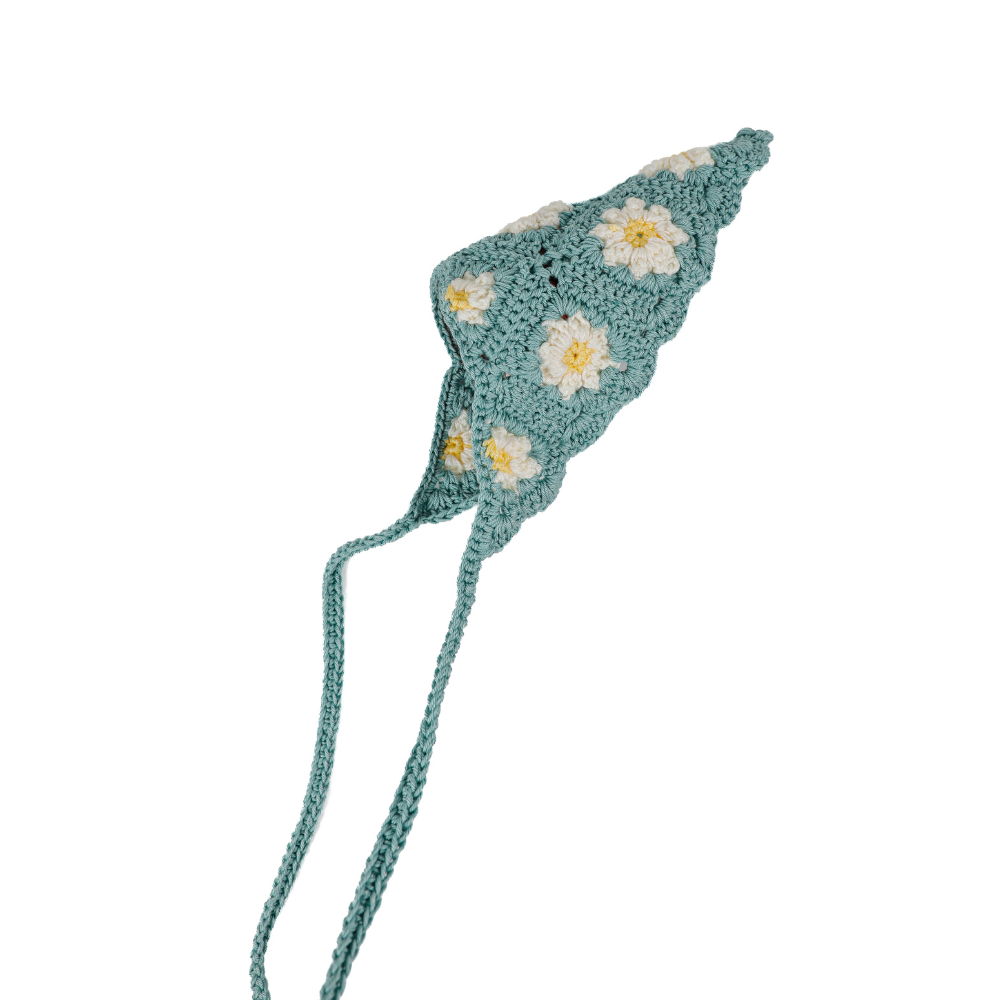 Headband - Dark Blue with Flowers