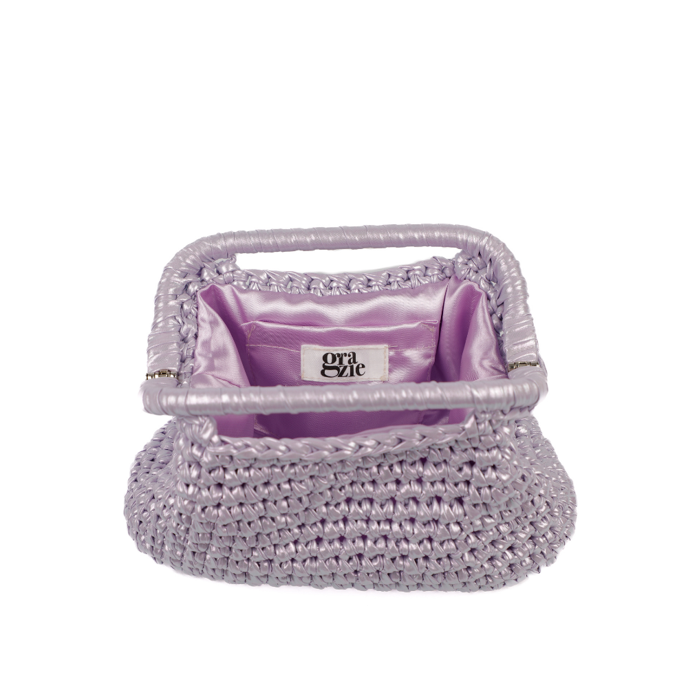 Adele Metallic Open Clutch - Orchid Lavender