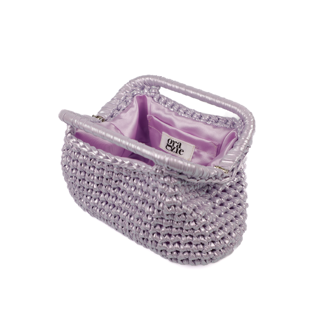 Adele Metallic Open Clutch - Orchid Lavender
