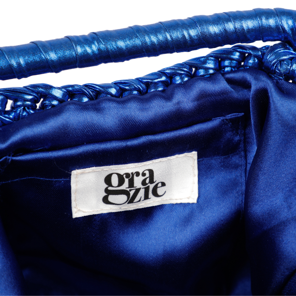 Adele Metallic Open Clutch - Royal Blue