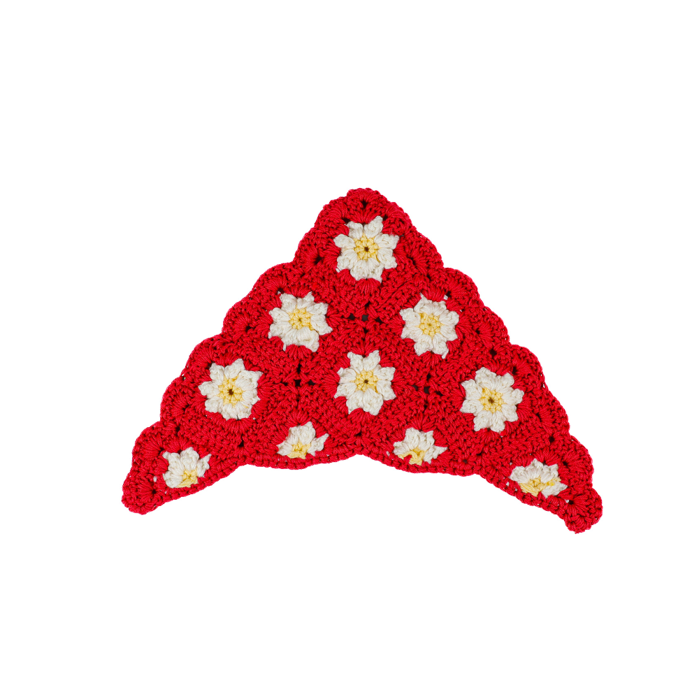 Headband - Red with Flowers