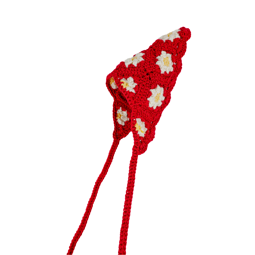 Headband - Red with Flowers