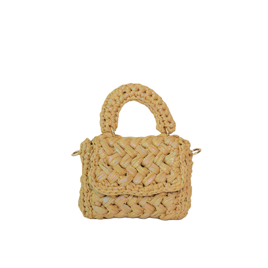 Lucia Puff Metallic Crossbody - Sandcastle Beige