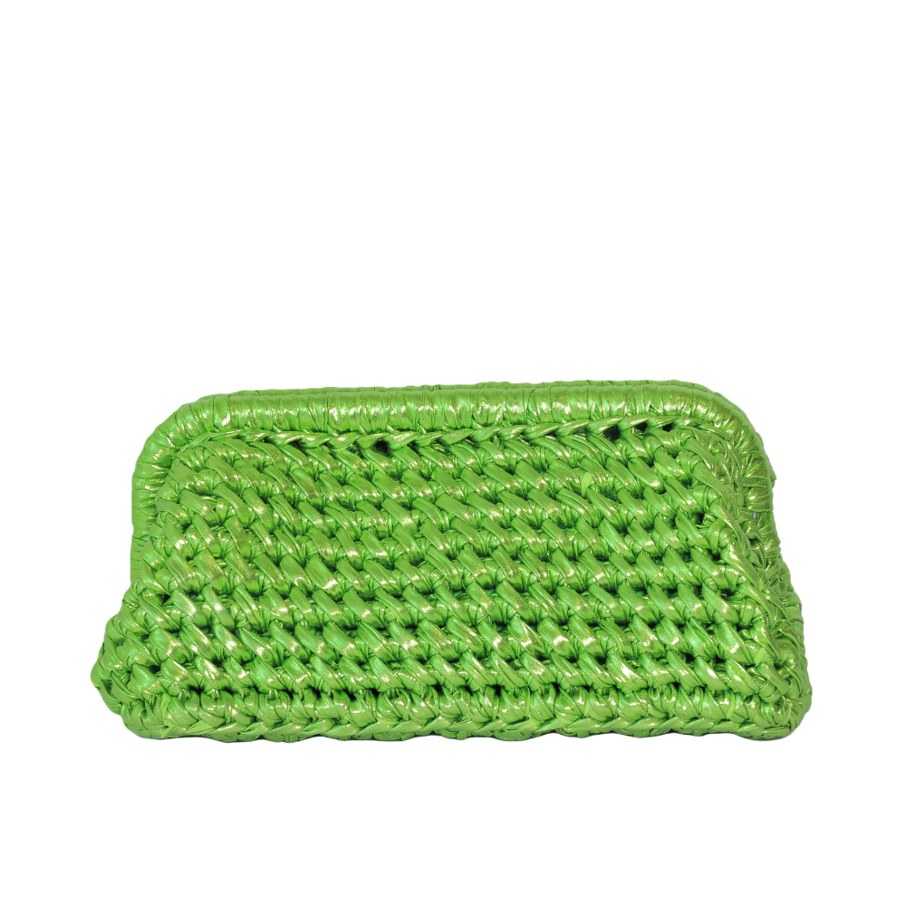 Bianca Metallic Clutch - Kelly Green