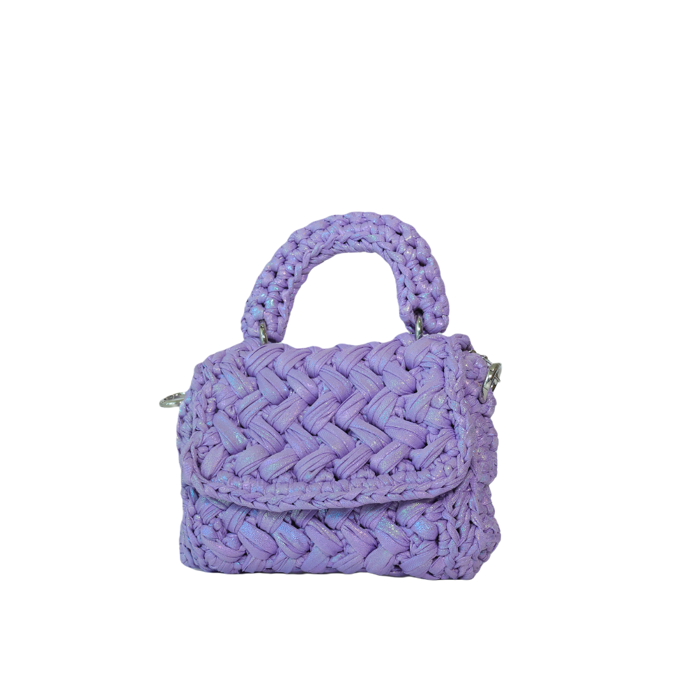 Lucia Puff Metallic Crossbody - Amethyst Purple