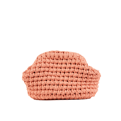Abelia Mini T-Shirt Yarn Clutch - Coral