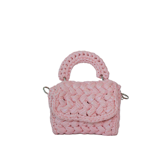 Lucia Puff Metallic Crossbody - Pastel Pink