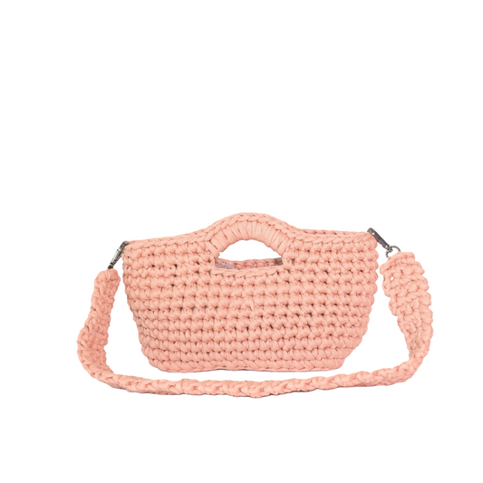 Costanza T-Shirt Yarn CrossBody - Salmon Pink