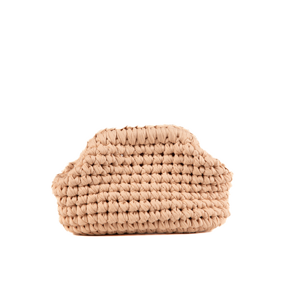 Abelia Mini T-Shirt Yarn Clutch - Beige