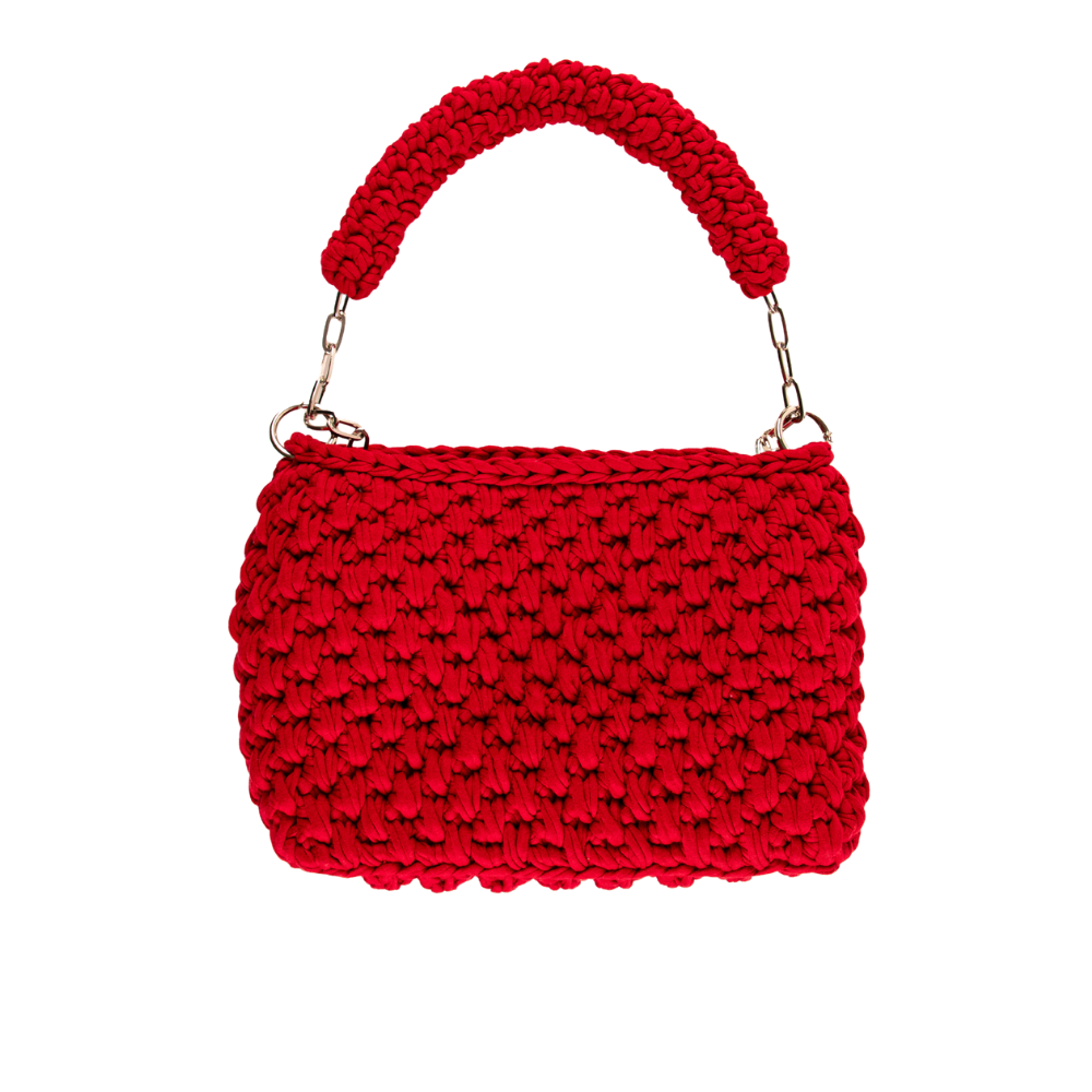 Agostina T-Shirt Yarn Handbag - Burgundy Red