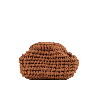 Abelia Mini T-Shirt Yarn Clutch - Brown