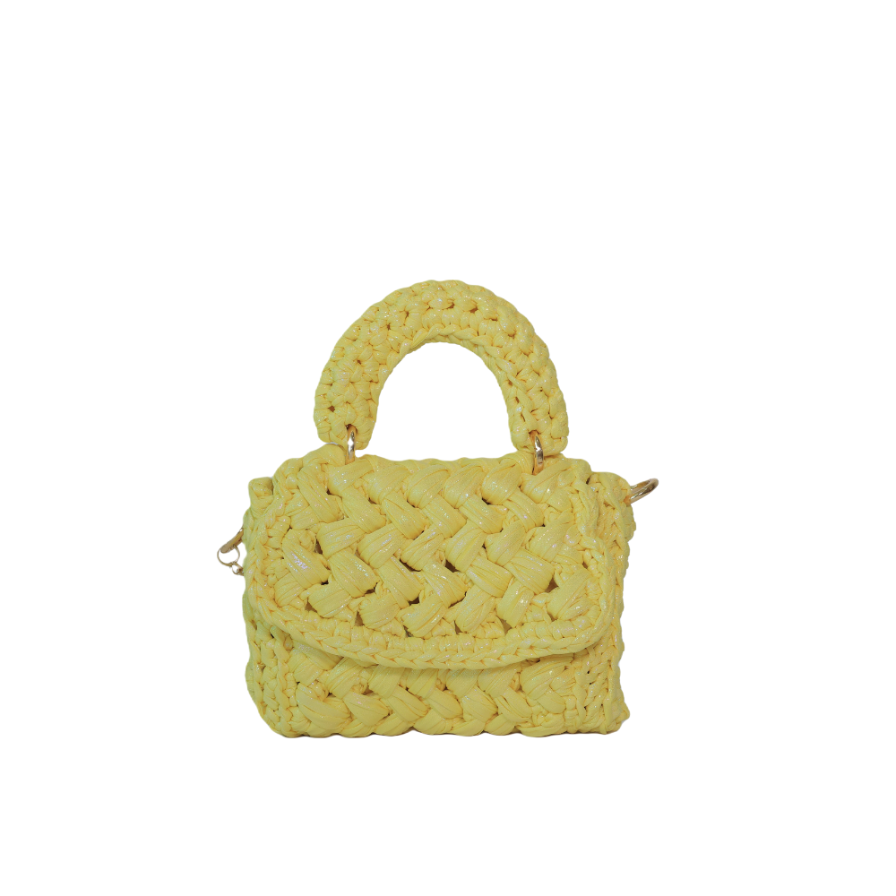 Lucia Puff Metallic Crossbody - Macaroon Yellow