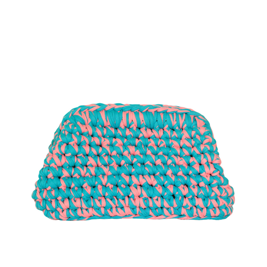 Fabrizia T-Shirt Yarn Clutch - Sky Pink