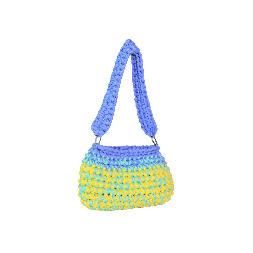 Amalia T-Shirt Yarn Handbag - Blue, Green & Yellow