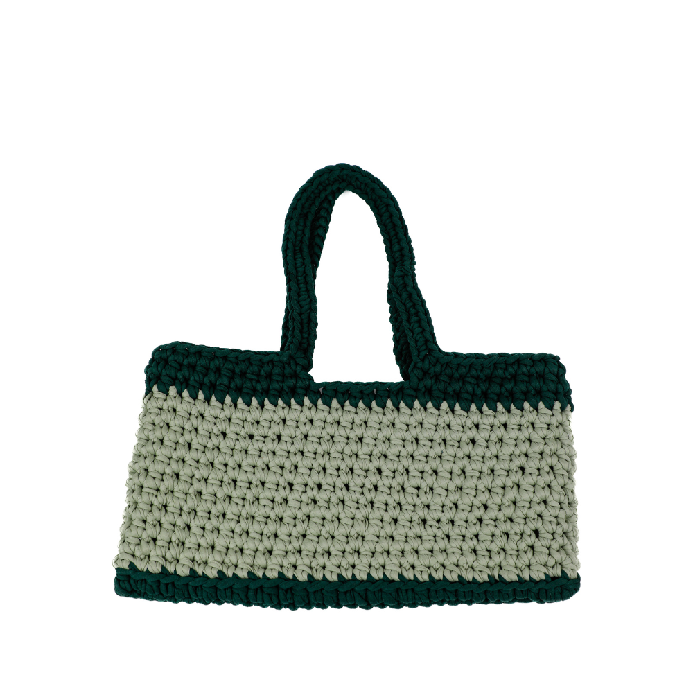 Rochelle T-Shirt Yarn Shoulder Bag - Shades of Green