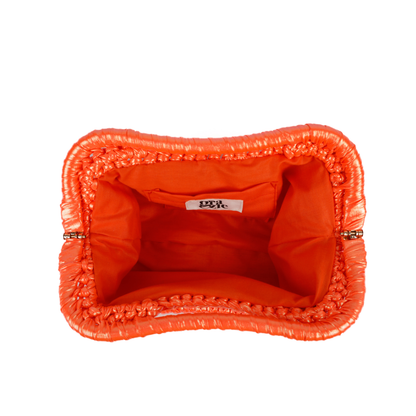 Elena Metallic Clutch - Phosphoric Orange