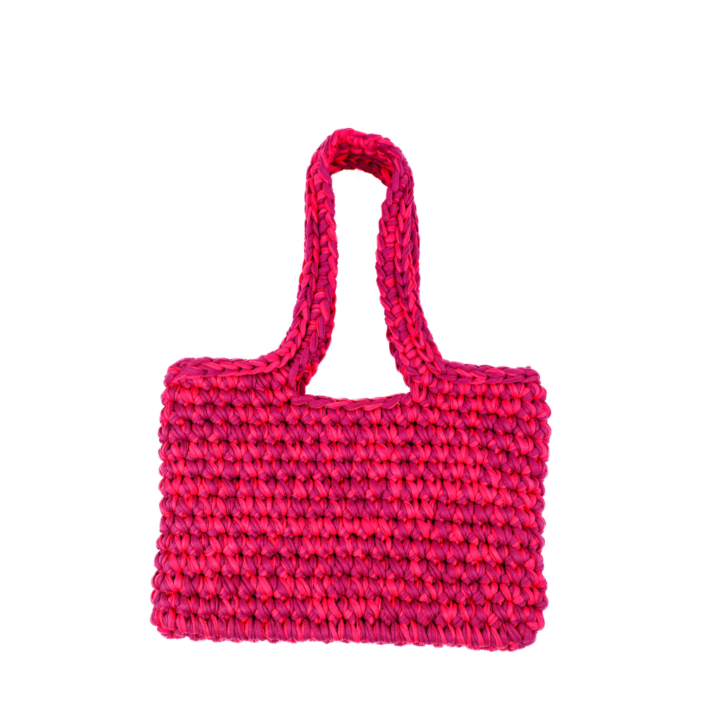 Roma T-Shirt Yarn Shoulder Bag - Shades of Fuchsia
