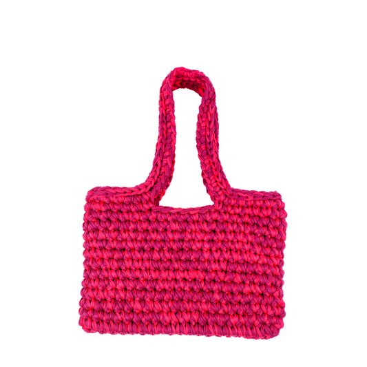 Roma T-Shirt Yarn Shoulder Bag - Shades of Fuchsia