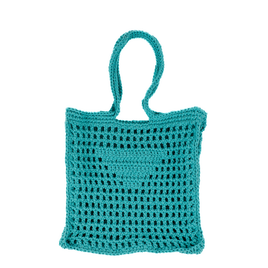 Zita Macrame Shoulder Bag - Aqua Blue