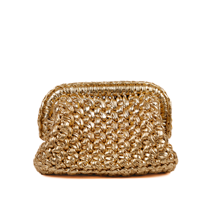 Erika Metallic Clutch - Shimy Gold