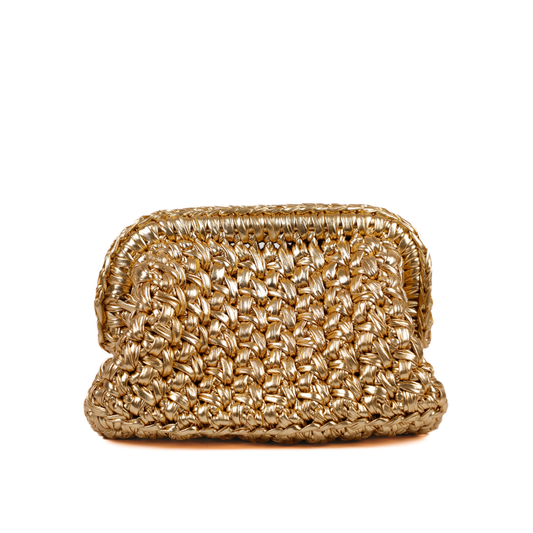 Erika Metallic Clutch - Shimy Gold