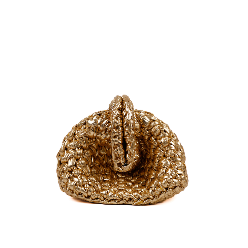 Erika Metallic Clutch - Shimy Gold