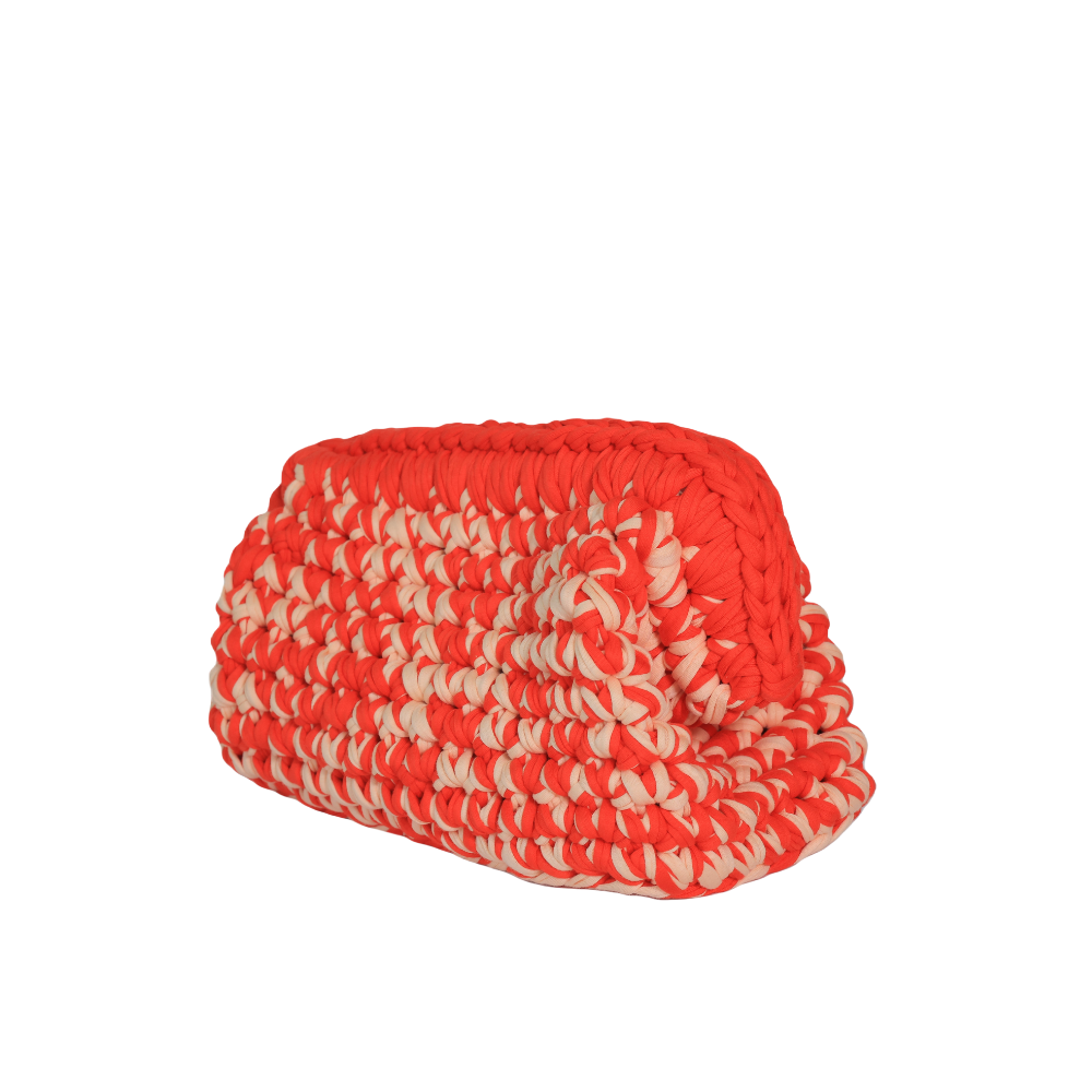 Fabrizia T-Shirt Yarn Clutch - Candy Red