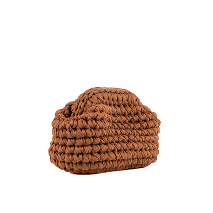 Abelia Mini T-Shirt Yarn Clutch - Brown