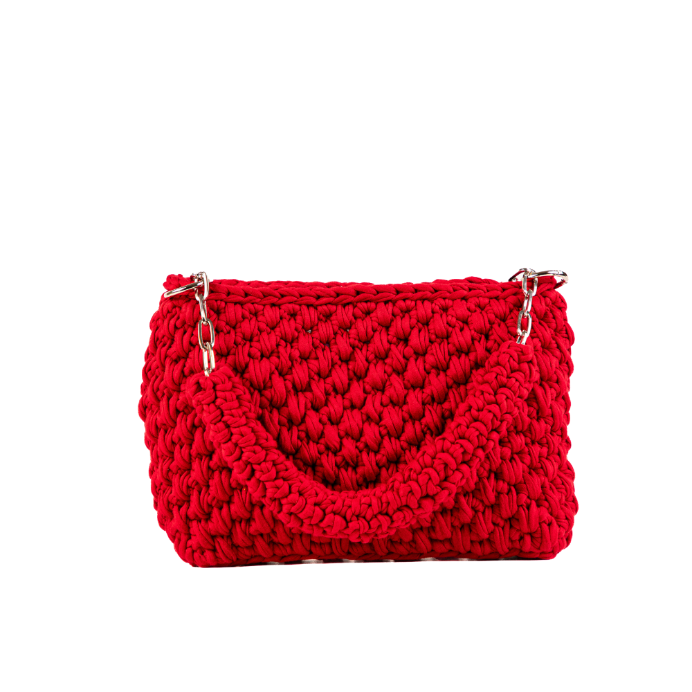 Agostina T-Shirt Yarn Handbag - Burgundy Red