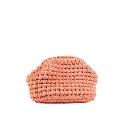 Abelia Mini T-Shirt Yarn Clutch - Coral