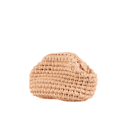 Abelia Mini T-Shirt Yarn Clutch - Beige