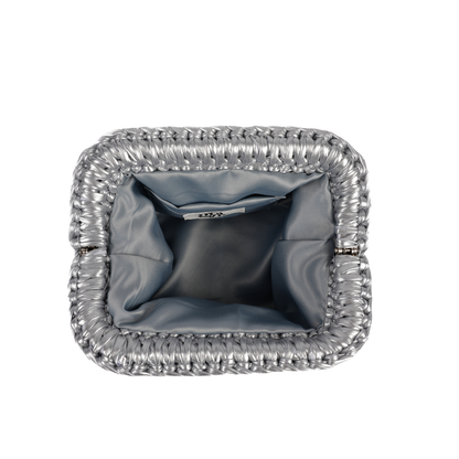 Erika Metallic Clutch - Frosted Silver