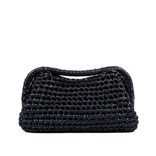 Elena Metallic Clutch - Cosmic Blue Black