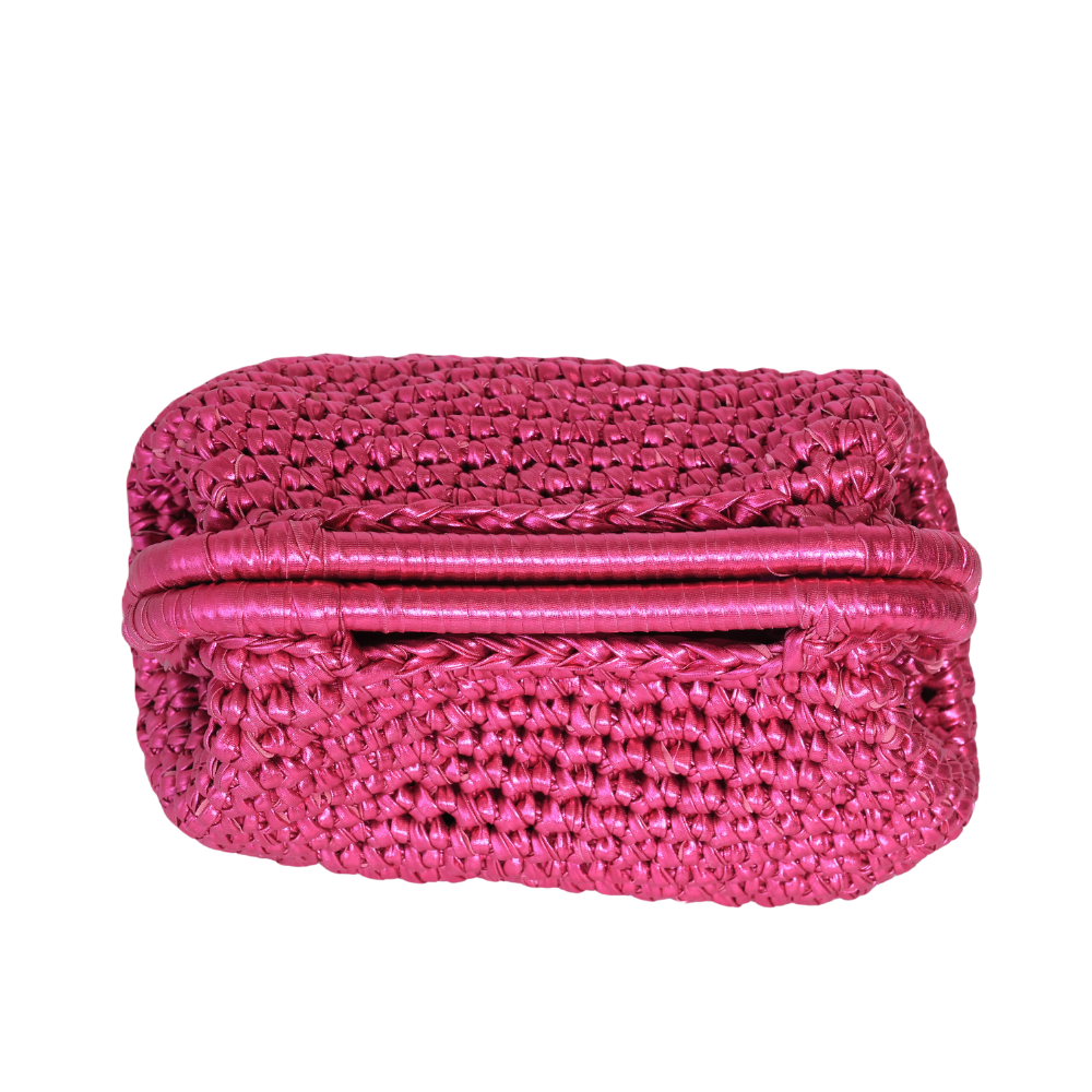 Elena Metallic Clutch - Hollywood Cerise