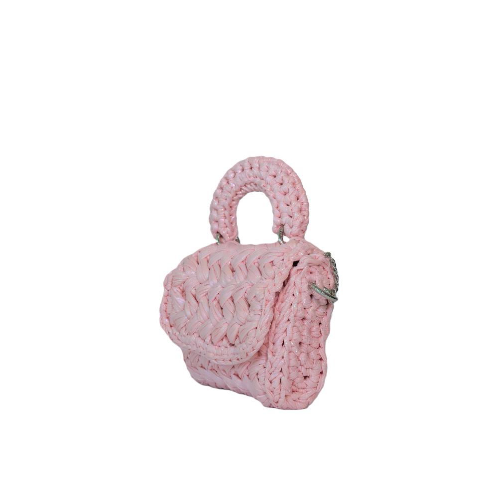 Lucia Puff Metallic Crossbody - Pastel Pink