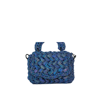 Lucia Puff Metallic Crossbody - Blueberry Blue