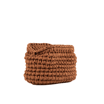 Abelia Mini T-Shirt Yarn Clutch - Brown