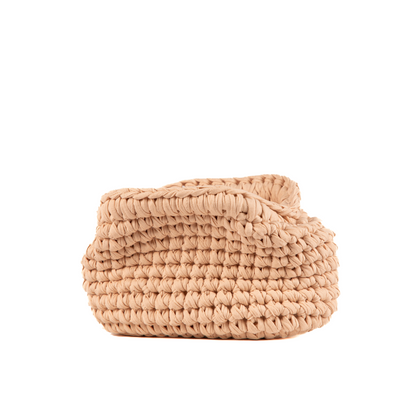Abelia Mini T-Shirt Yarn Clutch - Beige