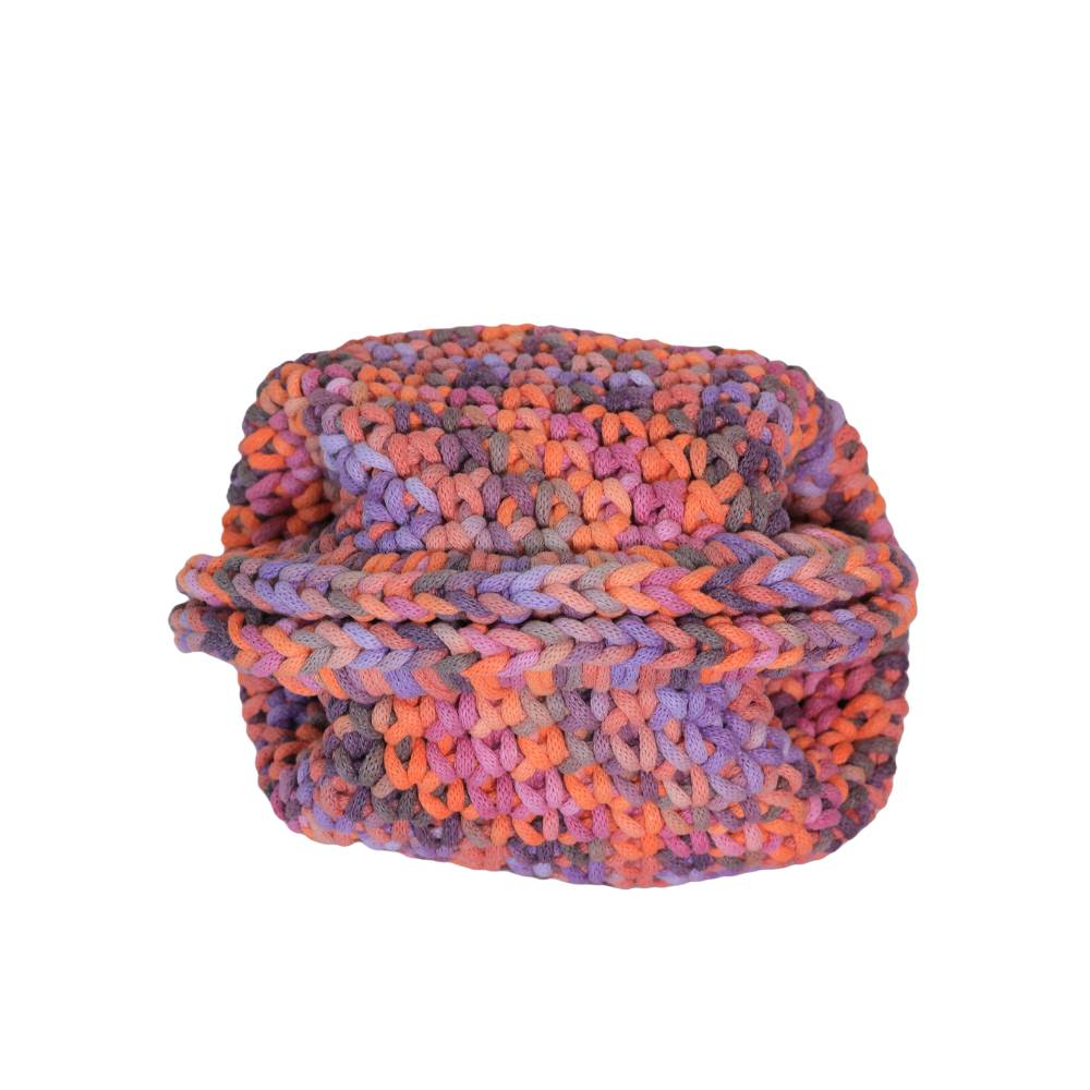 Chiara Macrame Clutch - Honey Orange & Strawberry Pink