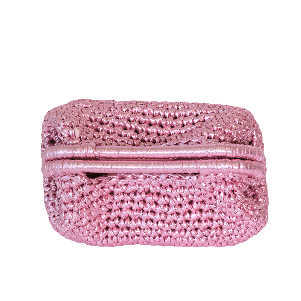 Elena Metallic Clutch - Cotton Candy